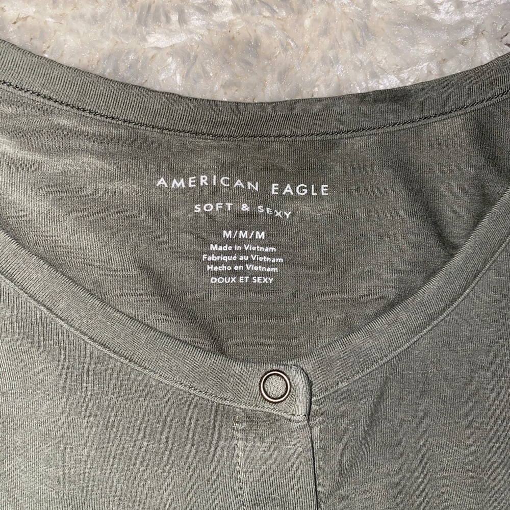 Long sleeve button up American eagle top